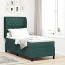 vidaXL Boxrugós ágy matracmal Sötétzöld 80 x 200 cm Bársony
