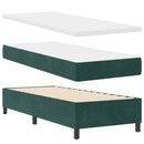 vidaXL Boxrugós ágy matracmal Sötétzöld 80 x 200 cm Bársony
