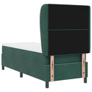 vidaXL Boxrugós ágy matracmal Sötétzöld 80 x 200 cm Bársony