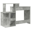 vidaXL Íróasztal tárolóval Beton szürke 120.5 x 44 x 88.5 cm Faanyag