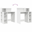 vidaXL Íróasztal tárolóval polcokkal Fehér 90 x 48 x 101.5 cm Faanyag