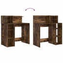 vidaXL Íróasztal tárolóval Füstölt tölgy 90 x 48 x 101.5 cm Faanyag