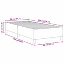 vidaXL Boxrugós ágy Világosszürke 80 x 200 cm Bársony anyag