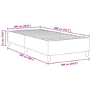 vidaXL Boxrugós ágy Világosszürke 100 x 200 cm Bársony anyag