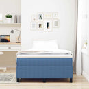 vidaXL Boxrugós ágy Kék 120 x 190 cm Bársony anyag