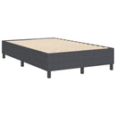 vidaXL Boxrugós ágy Sötétszürke 120 x 200 cm Bársony anyag