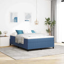 vidaXL Boxrugós ágy Kék 160 x 200 cm Bársony anyag