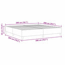 vidaXL Boxrugós ágy Világosszürke 200 x 200 cm Bársony anyag