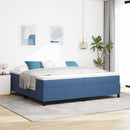 vidaXL Boxrugós ágy Kék 200 x 200 cm Bársony anyag