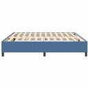 vidaXL Boxrugós ágy Kék 200 x 200 cm Bársony anyag