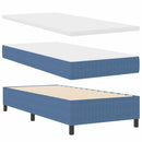 vidaXL Boxrugós ágy Kék és Fehér 203 x 80 x 60 cm Bársony anyag