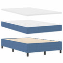 vidaXL Boxrugós ágy Kék és Fehér 203 x 120 x 60 cm Bársony anyag