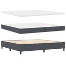 vidaXL Boxrugós ágy Sötétszürke és Fehér 203 x 200 x 60 cm