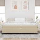 vidaXL Boxrugós ágy Világosszürke és fehér 203 x 200 x 60 cm