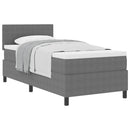 vidaXL Boxrugós ágy Világosszürke és fehér 203 x 80 x 88 cm