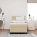 vidaXL Boxrugós ágy Világosszürke és fehér 193 x 90 x 88 cm