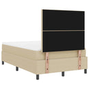 vidaXL Boxrugós ágy Világosszürke és fehér 203 x 120 x 128 cm