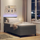 vidaXL Boxrugós ágy Világosszürke és fehér 203 x 80 x 88 cm