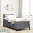 vidaXL Boxrugós ágy Világosszürke és fehér 203 x 80 x 88 cm