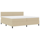 vidaXL Boxrugós ágy Világosszürke és fehér 203 x 200 x 88 cm