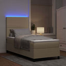 vidaXL Boxrugós ágy Világosszürke és fehér 203 x 100 x 128 cm