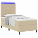 vidaXL Boxrugós ágy Világosszürke és fehér 203 x 100 x 128 cm