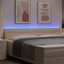vidaXL LED ágytámla LED -es lámpákkal fejtámlával Krém 200 cm szövet