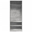 vidaXL betonszürke szerelt fa ruhásszekrény 80 x 50 x 200 cm