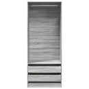 vidaXL szürke sonoma színű szerelt fa ruhásszekrény 80 x 50 x 200 cm