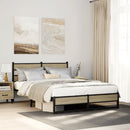 vidaXL sonoma tölgy színű fém ágykeret matrac nélkül 140 x 200 cm