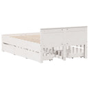 vidaXL fehér tömör fenyőfa fejtámlás ágykeret matrac nélkül 120x200 cm