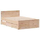 vidaXL tömör fenyőfa fejtámlás ágykeret matrac nélkül 120 x 190 cm