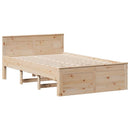 vidaXL tömör fenyőfa fejtámlás ágykeret matrac nélkül 120 x 190 cm