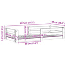 vidaXL fehér tömör fenyőfa ágy matrac nélkül 90 x 200 cm