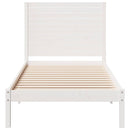 vidaXL fehér tömör fa extra hosszú ágykeret matrac nélkül 90 x 210 cm