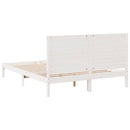 vidaXL fehér tömör fa extra hosszú ágykeret matrac nélkül 140 x 210 cm