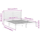 vidaXL fehér tömör fa extra hosszú ágykeret matrac nélkül 140 x 210 cm