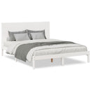 vidaXL fehér tömör fa extra hosszú ágykeret matrac nélkül 160 x 210 cm