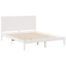 vidaXL fehér tömör fa extra hosszú ágykeret matrac nélkül 160 x 210 cm