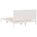 vidaXL fehér tömör fa extra hosszú ágykeret matrac nélkül 160 x 210 cm