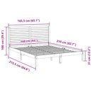 vidaXL fehér tömör fa extra hosszú ágykeret matrac nélkül 160 x 210 cm