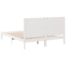 vidaXL fehér tömör fa extra hosszú ágykeret matrac nélkül 140 x 220 cm