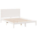 vidaXL fehér tömör fa extra hosszú ágykeret matrac nélkül 160 x 220 cm