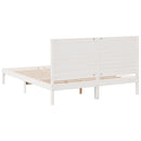 vidaXL fehér tömör fa extra hosszú ágykeret matrac nélkül 160 x 220 cm