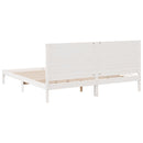vidaXL fehér tömör fa extra hosszú ágykeret matrac nélkül 180 x 220 cm