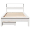 vidaXL fehér tömör fenyőfa könyvespolcos ágy matrac nélkül 90 x 190 cm