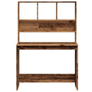 vidaXL antik fa színű szerelt fa íróasztal polcokkal 102 x 45 x 148 cm