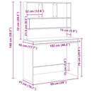vidaXL kézműves tölgy szerelt fa íróasztal polcokkal 102 x 45 x 148 cm