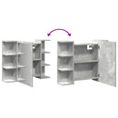 vidaXL betonszürke forgácslap fürdőszobai tükör 80 x 20,5 x 64 cm