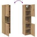 vidaXL kézműves tölgy szerelt fa függő fürdőszobaszekrény 30x30x130 cm